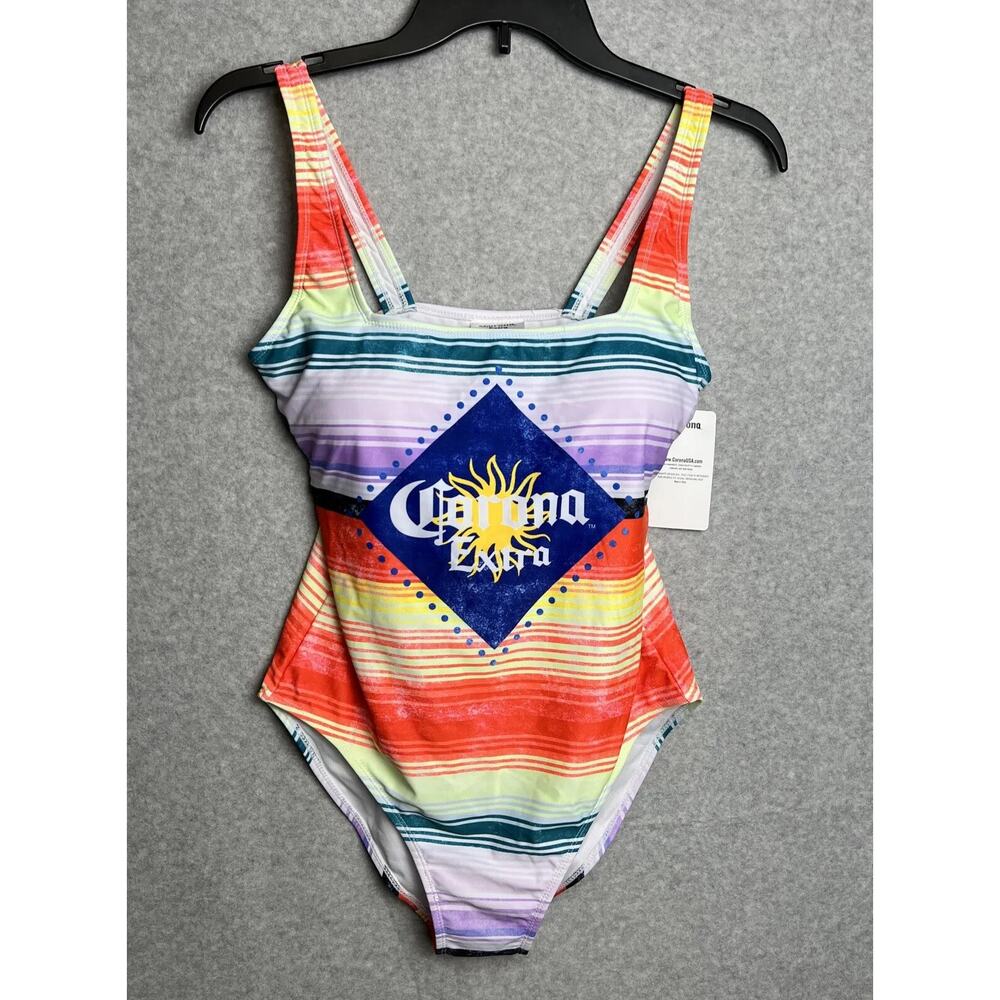 Corona Extra Beer Party Beach Sunset Bathing Swim‎ Suit One Piece Medium